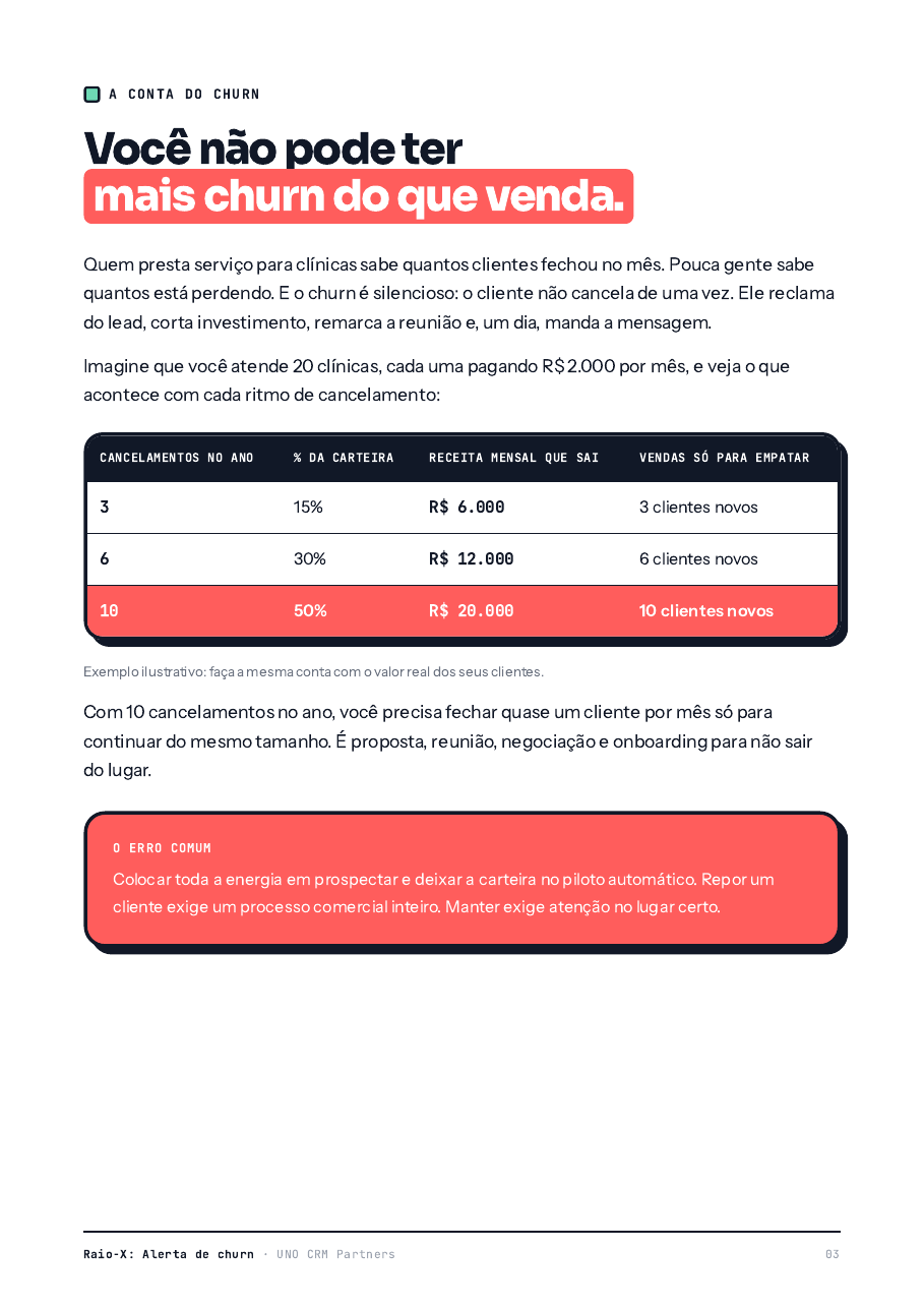 Página A conta do churn